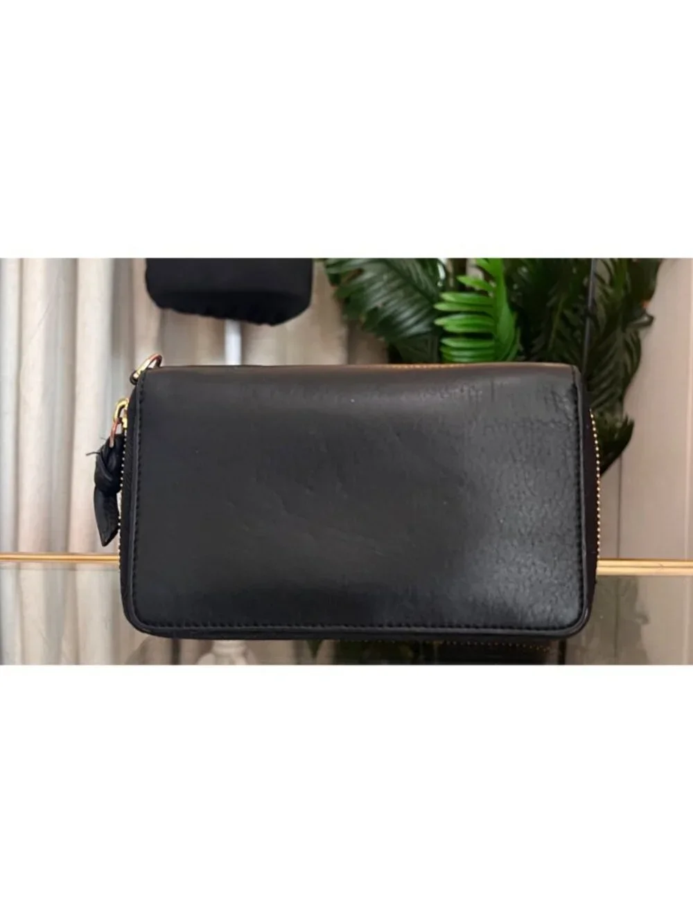 Authentic Tory Burch Black Leather Harper Cell Phone Wallet